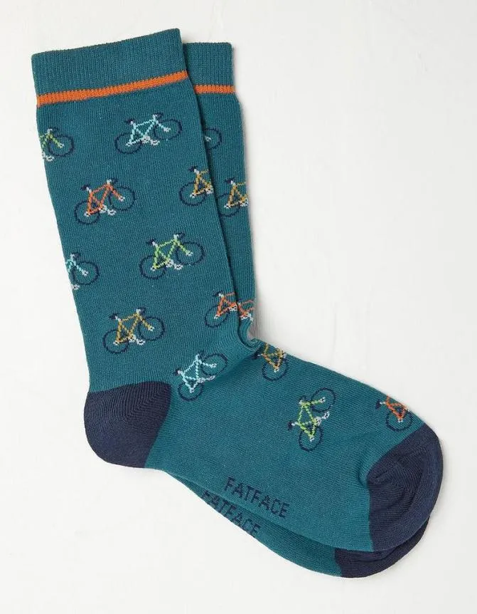 Fatface Socks and Underwear Bike Socks Teal Green 8211 Men