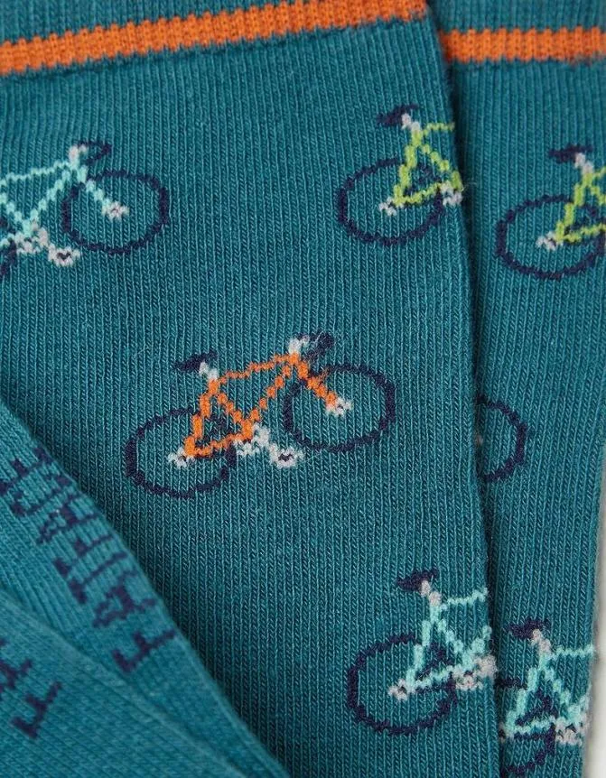 Fatface Socks and Underwear Bike Socks Teal Green 8211 Men