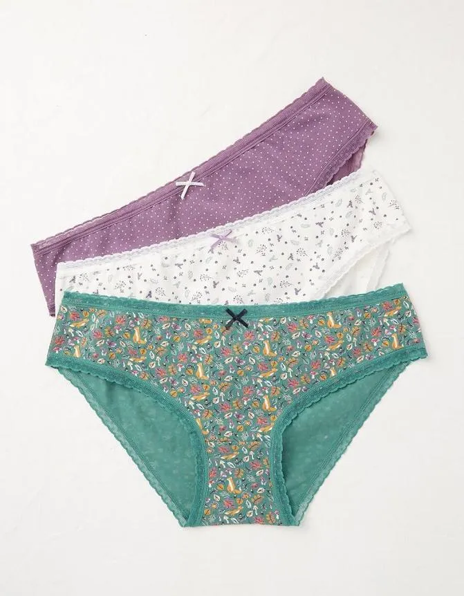 Fatface Socks Underwear and Tights 3 Pack Woodland Knickers Multi 8211 Women