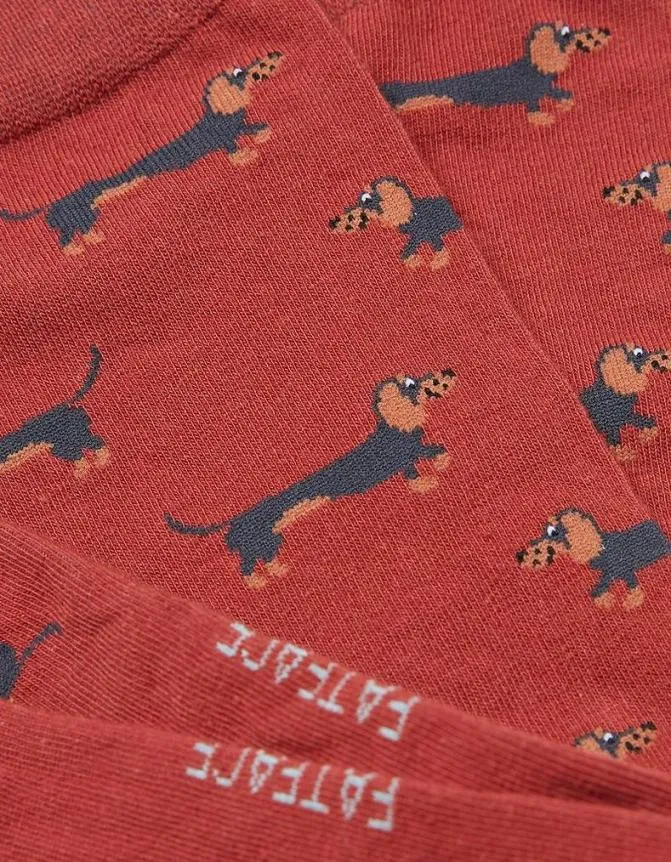 Fatface Socks Underwear and Tights Dachshund Socks Dark Orange 8211 WomenMen