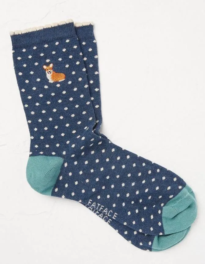 Fatface Socks Underwear and Tights Embroidered Corgi Spot Socks Navy 8211 Women Fatface Socks Underwear and Tights Embroidered Corgi Spot Socks Navy 8211 Women