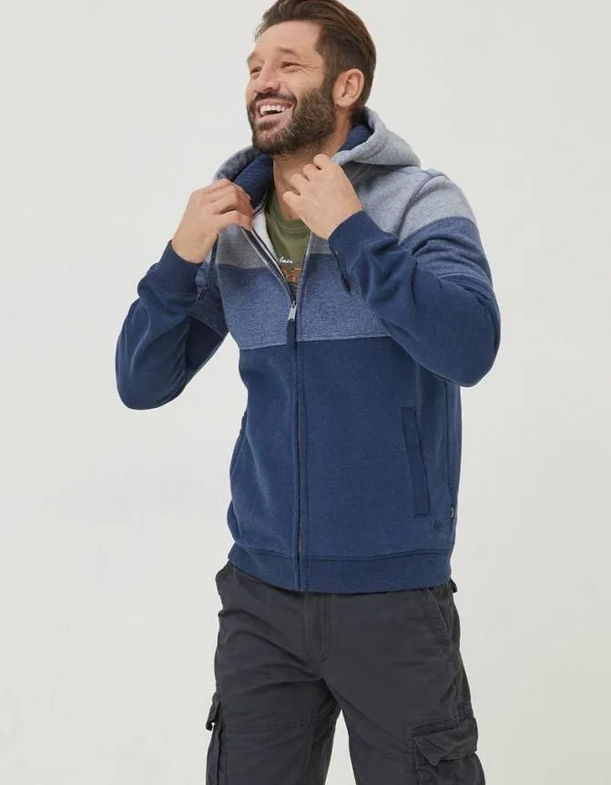 Fatface Sweatshirts and Hoodies Brooke Cut And Sew Zip Through Blue 8211 Men