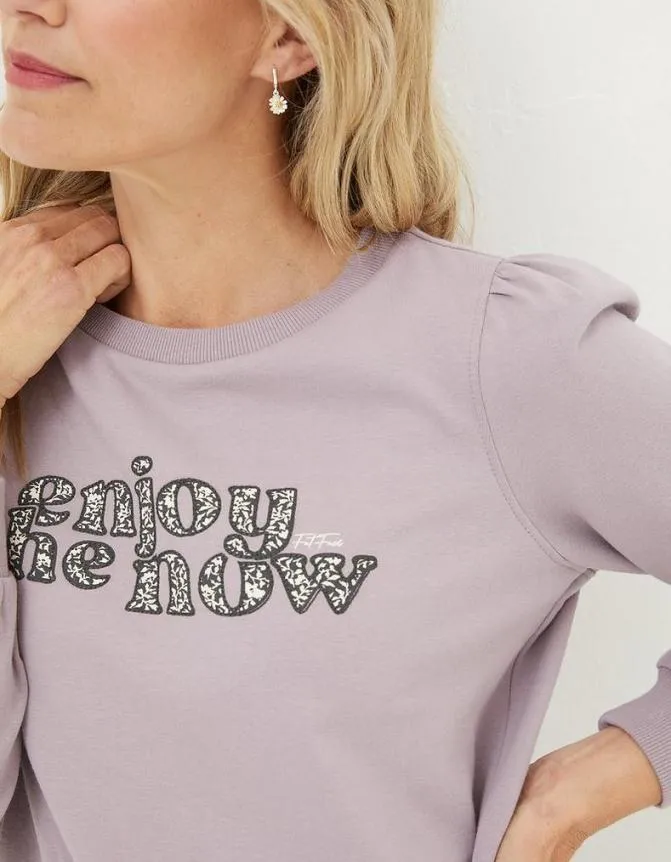 Fatface Sweatshirts and Hoodies Enjoy The Now Sweatshirt Lilac 8211 Women
