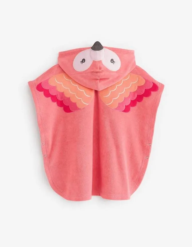 Fatface Swimwear Flamingo Towelling Poncho Pink 8211 Kids and Baby