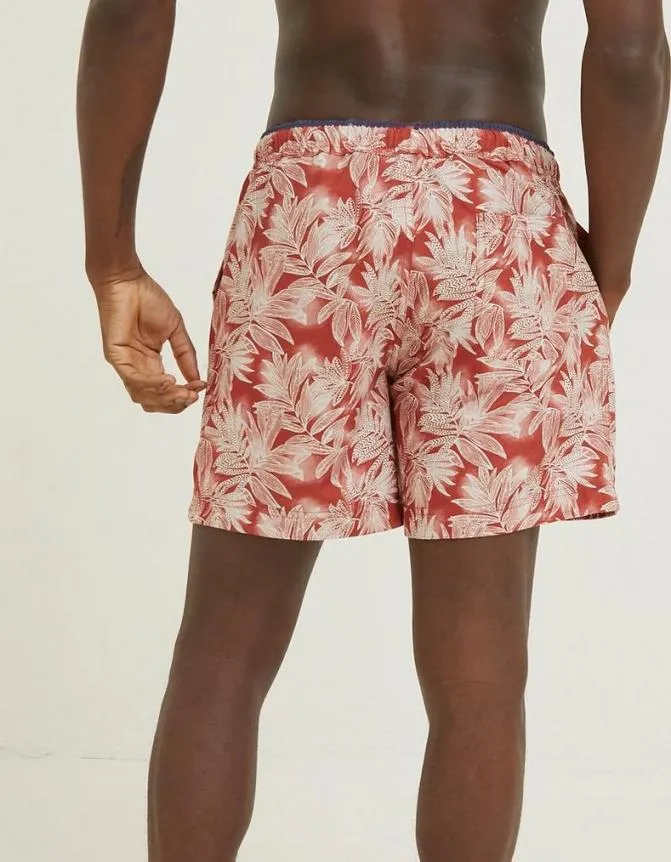 Fatface Swimwear Trevose Leaf Print Swim Shorts Rust Red 8211 Men