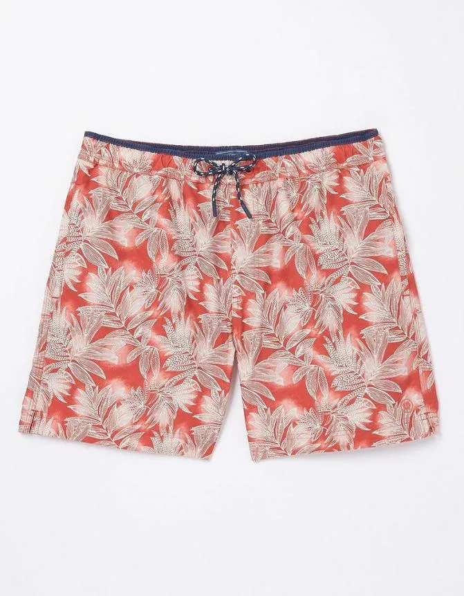 Fatface Swimwear Trevose Leaf Print Swim Shorts Rust Red 8211 Men