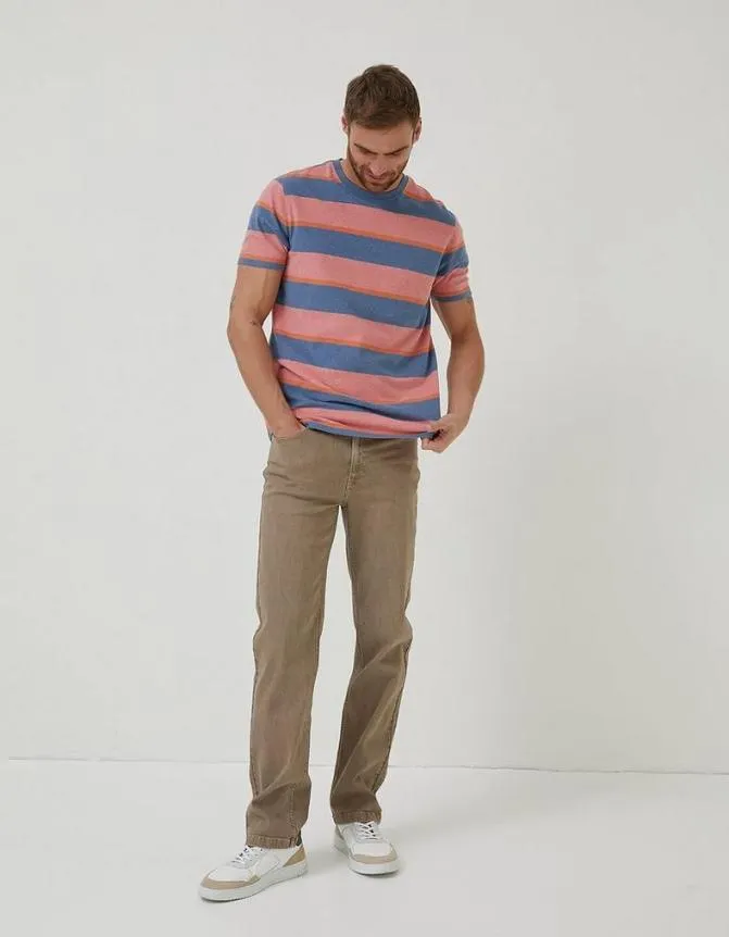 Fatface TShirts Ellbridge Stripe TShirt Orange 8211 Men