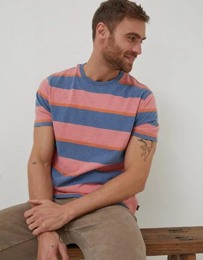 Fatface TShirts Ellbridge Stripe TShirt Orange 8211 Men
