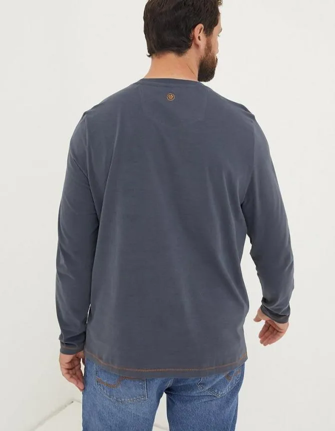 Fatface TShirts Lochs Edge Long Sleeve Graphic Washed Black 8211 Men