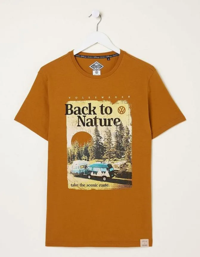 Fatface TShirts VW Nature Photo TShirt Vintage Gold 8211 Men
