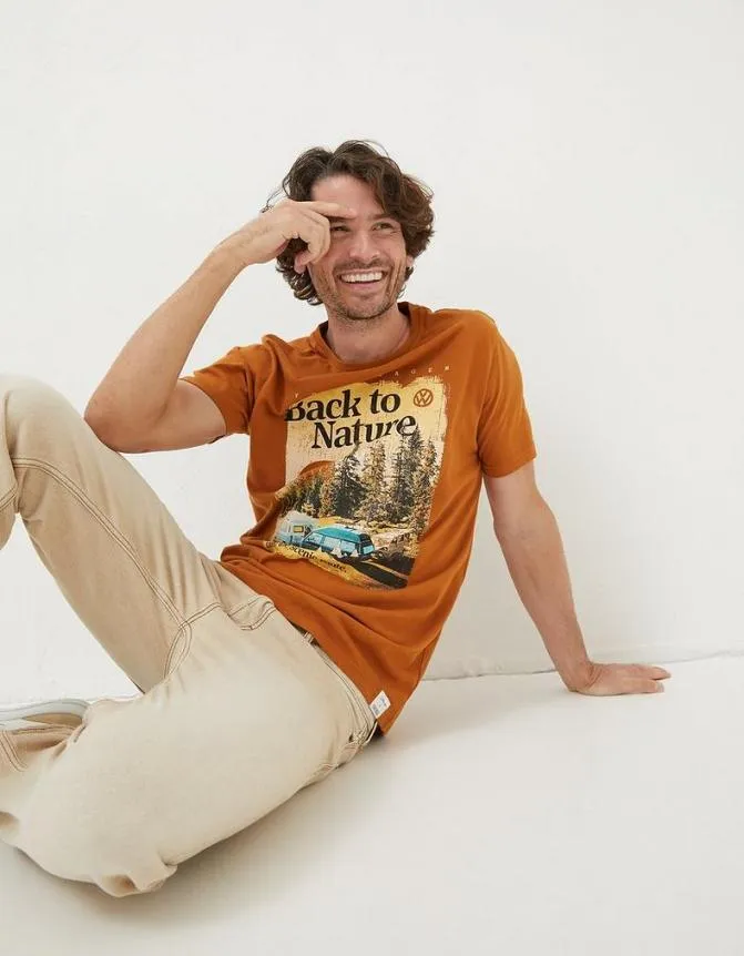 Fatface TShirts VW Nature Photo TShirt Vintage Gold 8211 Men
