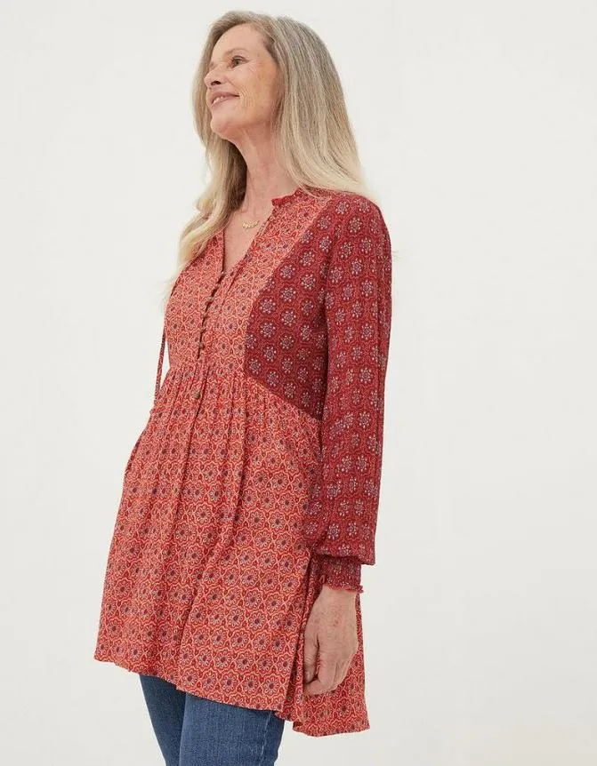 Fatface Tops and TShirts Gerry Craft Geo Tunic Raspberry Red 8211 Women