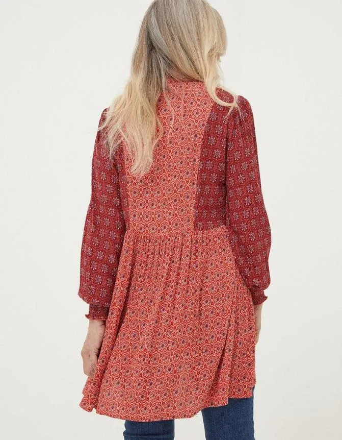 Fatface Tops and TShirts Gerry Craft Geo Tunic Raspberry Red 8211 Women