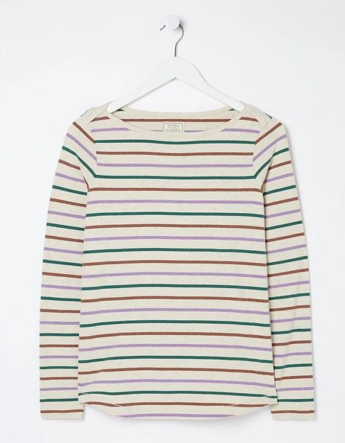 Fatface Tops and TShirts Organic Cotton Breton TShirt Cream 8211 Women