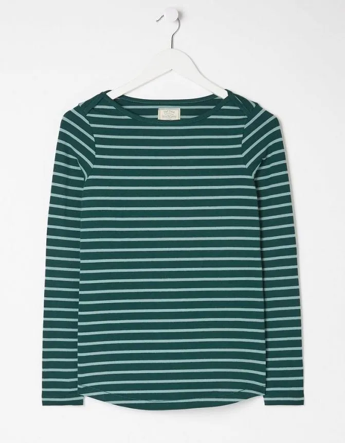 Fatface Tops and TShirts Organic Cotton Breton T Shirt Dark Green 8211 Women