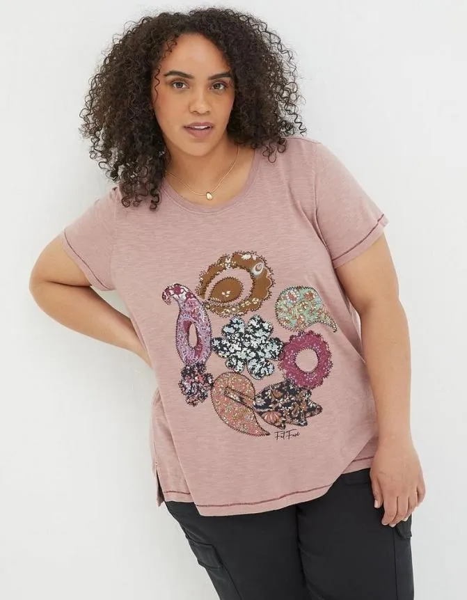 Fatface Tops and TShirts Patchwork Paisley Graphic Tee Washed Red 8211 Women Fatface Tops and TShirts Patchwork Paisley Graphic Tee Washed Red 8211 Women