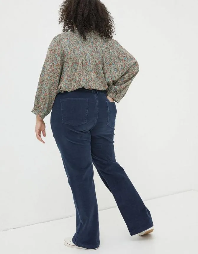 Fatface Trousers and Leggings Fly Flare Corduroy Trousers Navy 8211 Women