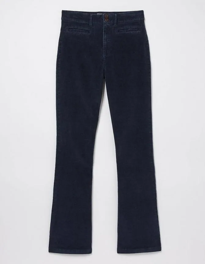 Fatface Trousers and Leggings Fly Flare Corduroy Trousers Navy 8211 Women