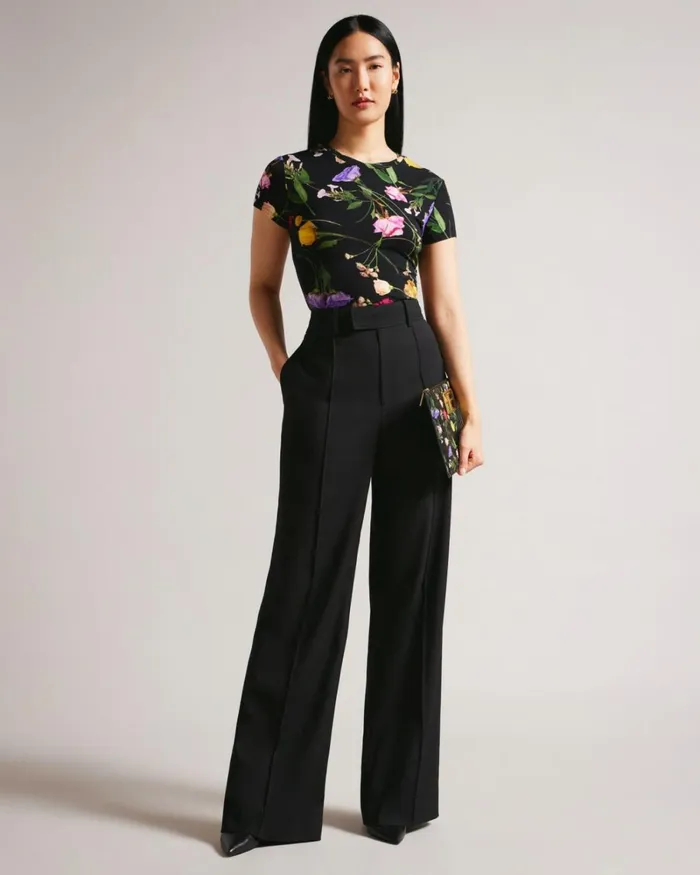 Fitted TShirt With Twist Neck Black Women Ted Baker Tops and TShirts Fitted TShirt With Twist Neck Black Women Ted Baker Tops and TShirts