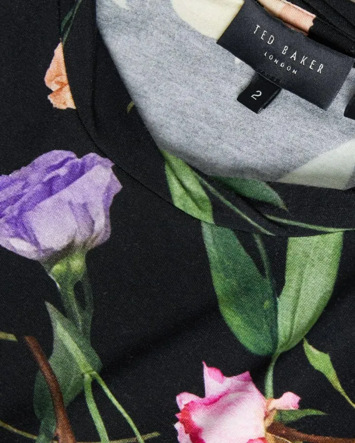 Fitted TShirt With Twist Neck Black Women Ted Baker Tops and TShirts Fitted TShirt With Twist Neck Black Women Ted Baker Tops and TShirts