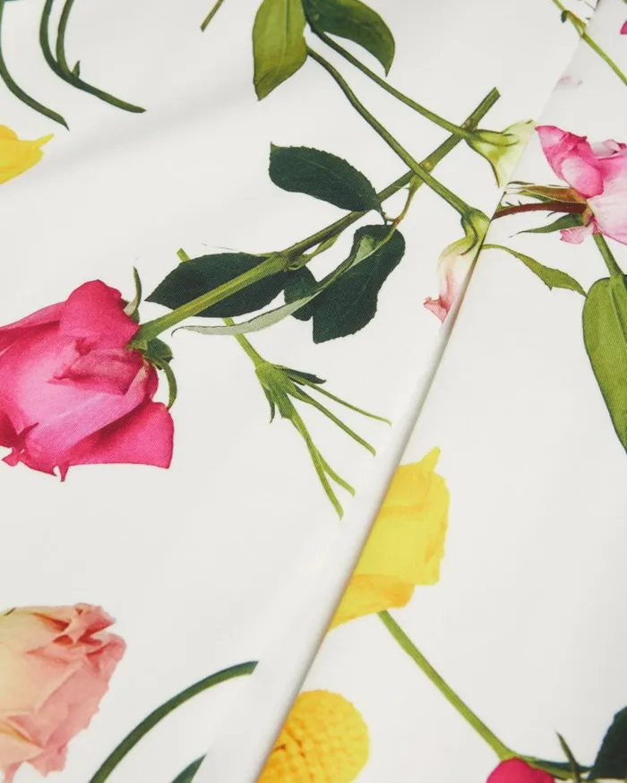 Floral Bardot Bodycon Dress White Women Ted Baker Clothing Floral Bardot Bodycon Dress White Women Ted Baker Clothing