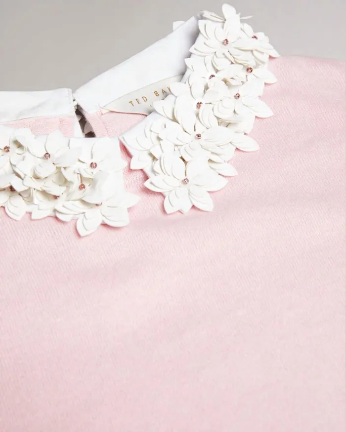 Floral Collar Mockable Sweater Pink Women Ted Baker Sweaters Floral Collar Mockable Sweater Pink Women Ted Baker Sweaters