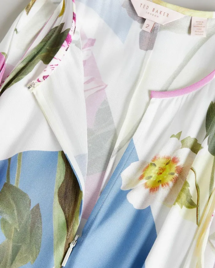 Floral Halter Neck Midi Dress White Women Ted Baker Clothing Floral Halter Neck Midi Dress White Women Ted Baker Clothing