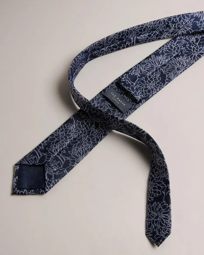 Floral Jacquard Silk Tie Navy Men Ted Baker Ties and Bow Ties Floral Jacquard Silk Tie Navy Men Ted Baker Ties and Bow Ties