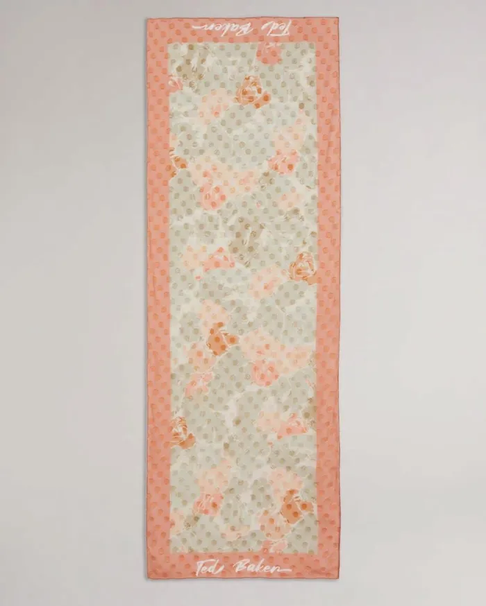 Floral Printed Long Scarf Coral Women Ted Baker Scarves