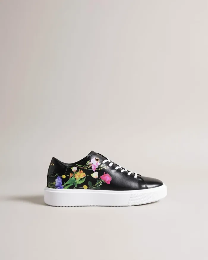Floral Printed Platform Trainers Black Women Ted Baker Sneakers