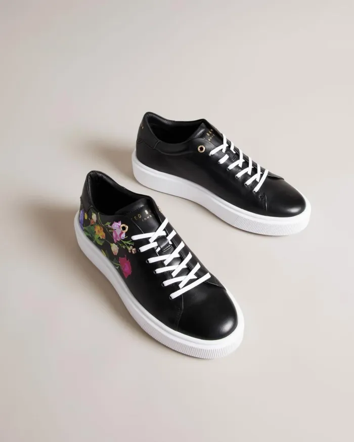 Floral Printed Platform Trainers Black Women Ted Baker Sneakers