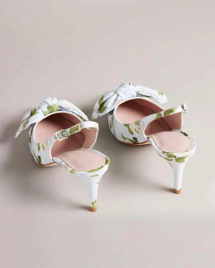 Floral Slingback Court Heels Light Green Women Ted Baker Heels