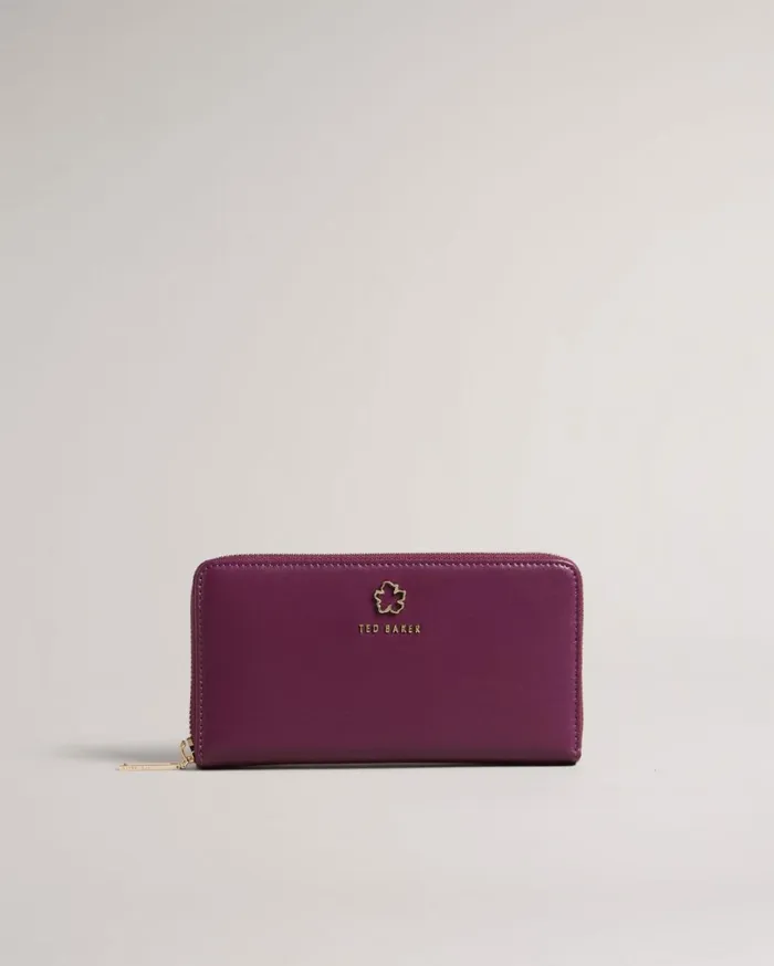 Flower Eyelet Large Zip Purse Oxblood Women Ted Baker Wallets and Card Holders