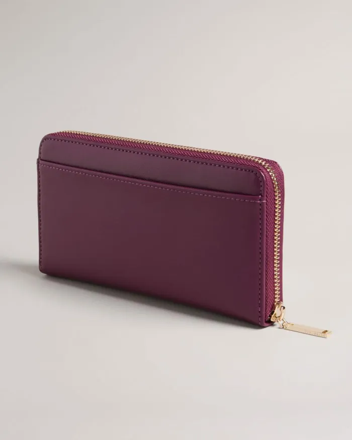 Flower Eyelet Large Zip Purse Oxblood Women Ted Baker Wallets and Card Holders