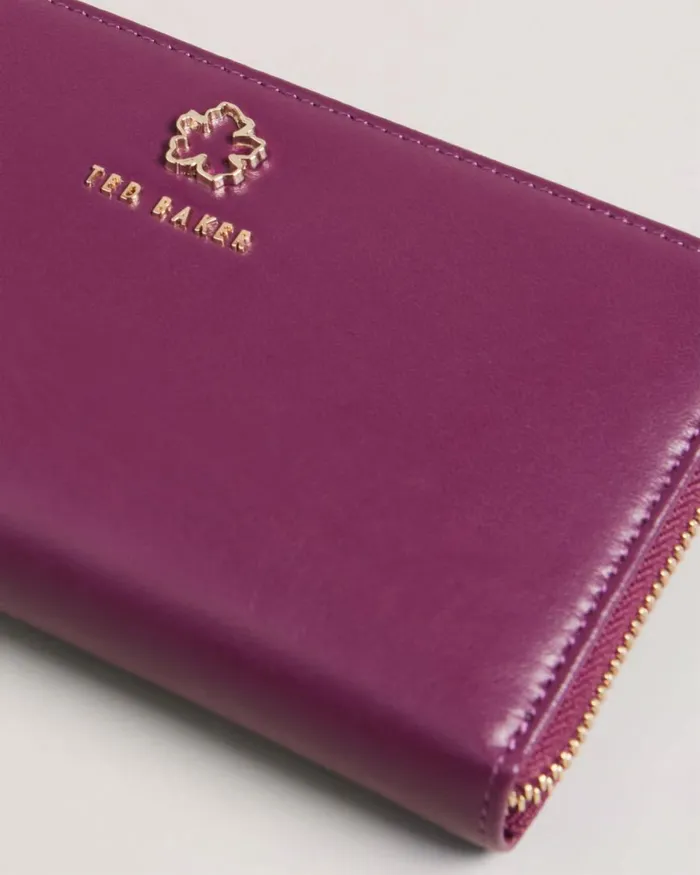 Flower Eyelet Large Zip Purse Oxblood Women Ted Baker Wallets and Card Holders
