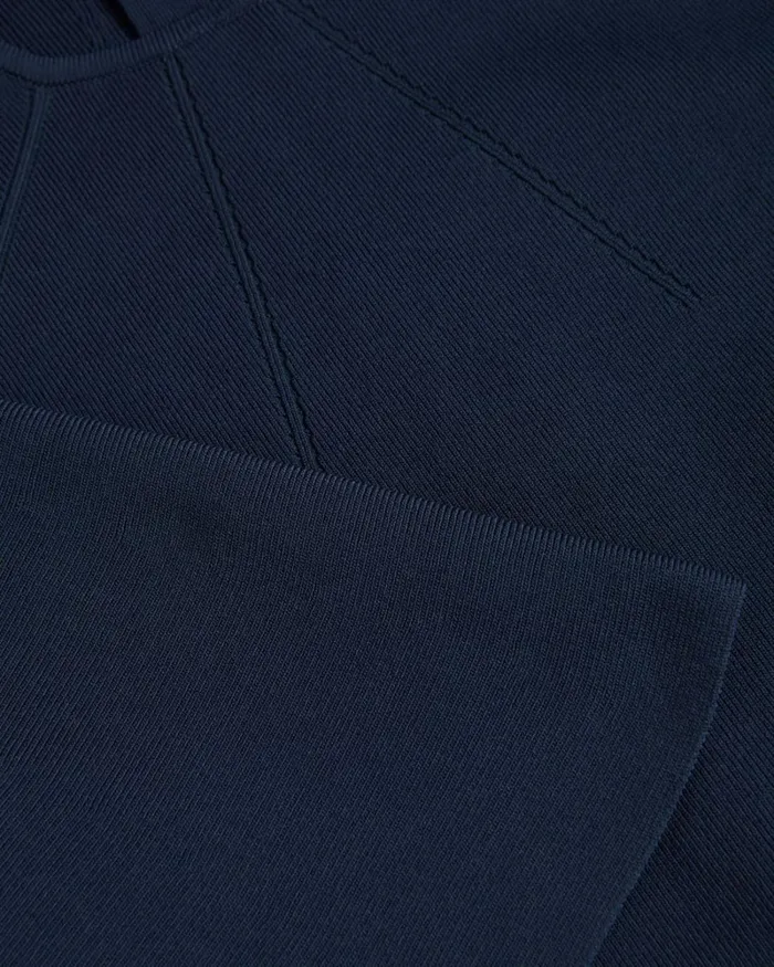 Fluted Sleeve Knitted Bodycon Midi Dress Dark Blue Women Ted Baker Clothing