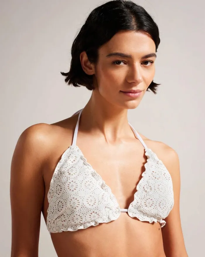 Frill Detail Triangle Bikini Top White Women Ted Baker Clothing Frill Detail Triangle Bikini Top White Women Ted Baker Clothing