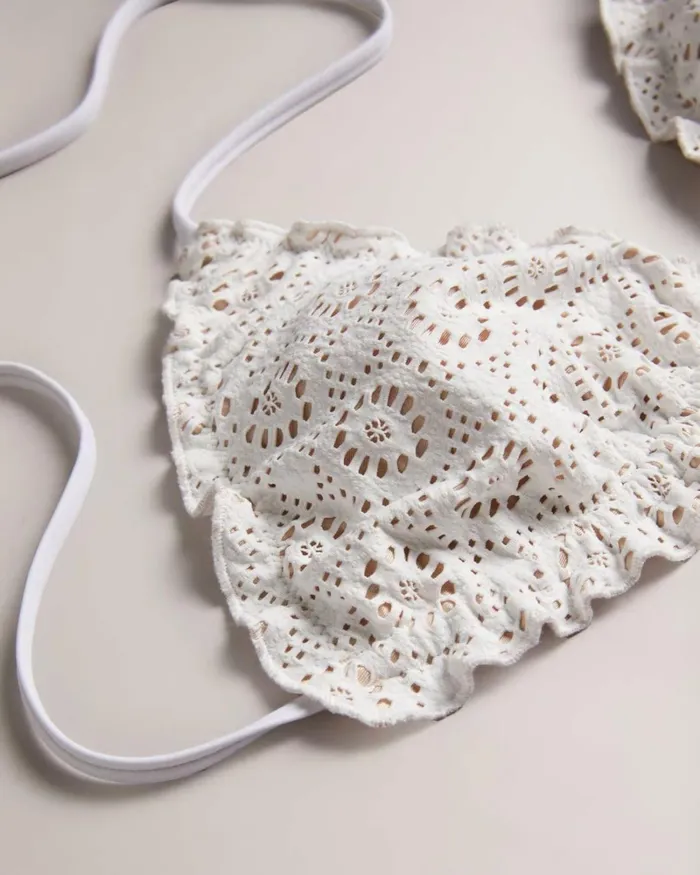 Frill Detail Triangle Bikini Top White Women Ted Baker Clothing Frill Detail Triangle Bikini Top White Women Ted Baker Clothing
