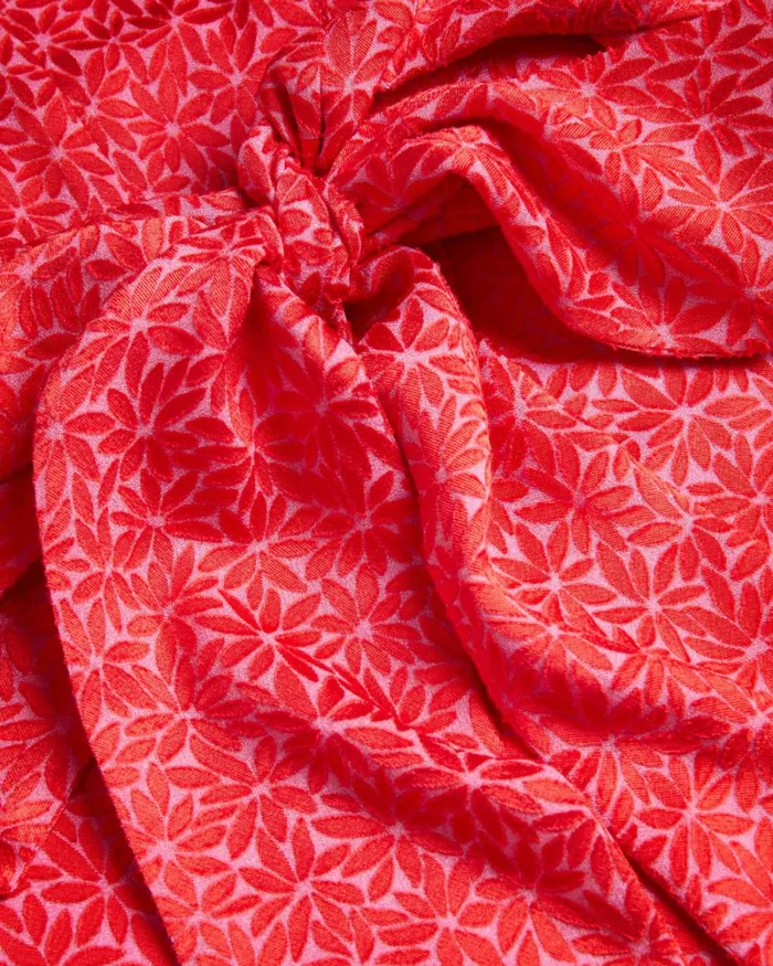 Geometric Floral Puff Sleeve Ruffle Top Fuchsia Women Ted Baker Clothing Geometric Floral Puff Sleeve Ruffle Top Fuchsia Women Ted Baker Clothing