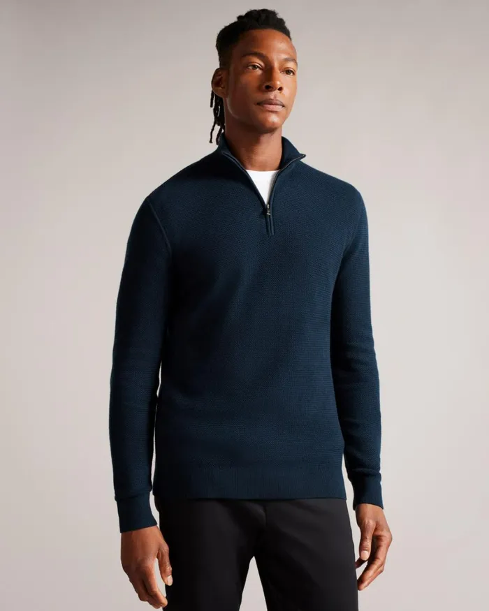 Half Zip Funnel Neck Jumper Navy Men Ted Baker Sweaters Half Zip Funnel Neck Jumper Navy Men Ted Baker Sweaters