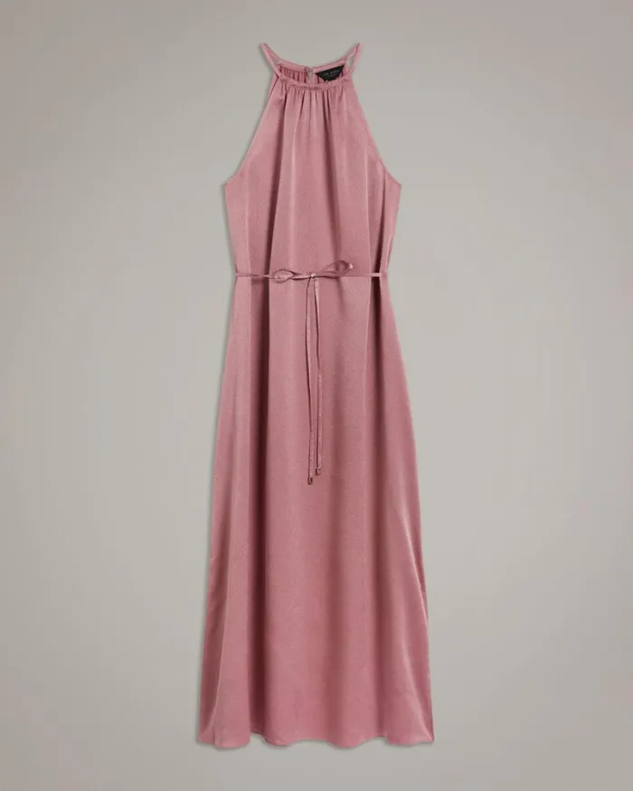 Halterneck Midaxi Dress Dusky Pink Women Ted Baker Clothing