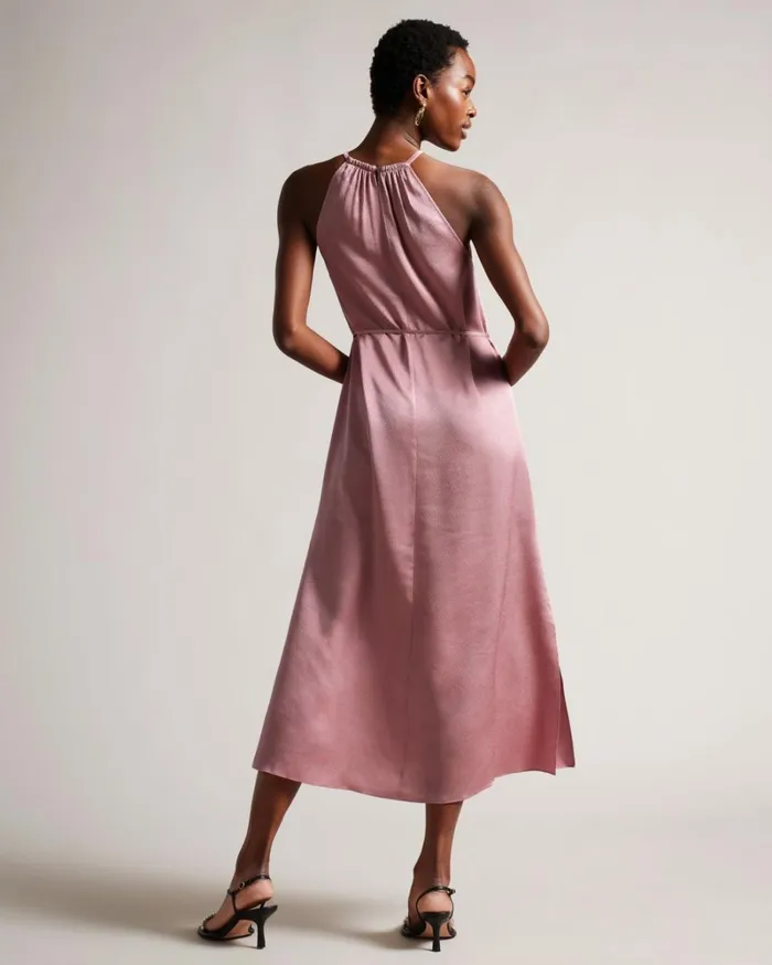 Halterneck Midaxi Dress Dusky Pink Women Ted Baker Clothing Halterneck Midaxi Dress Dusky Pink Women Ted Baker Clothing