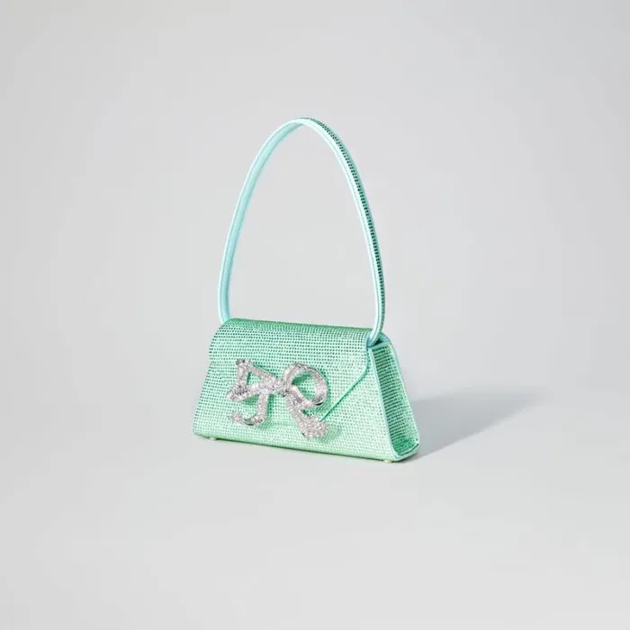 Handbags Woman SelfPortrait Aqua Rhinestone Bow Mini Shoulder Bag Handbags Woman SelfPortrait Aqua Rhinestone Bow Mini Shoulder Bag