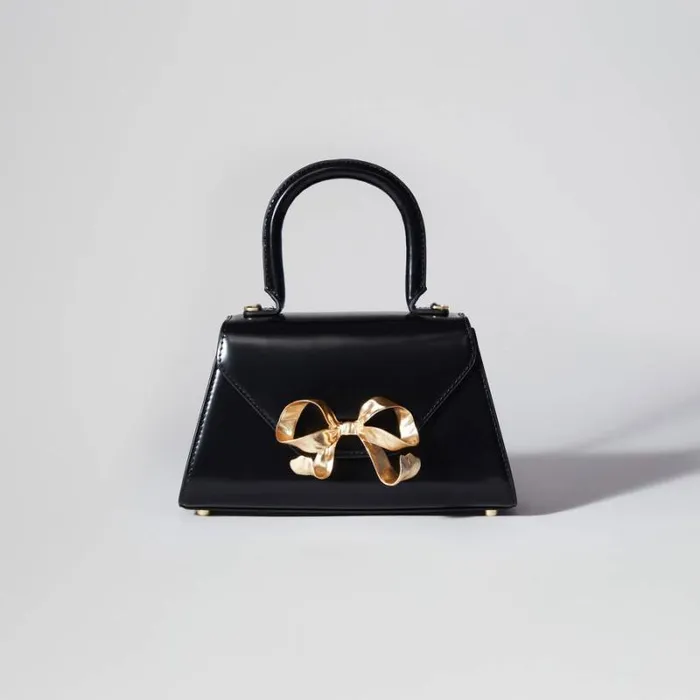 Handbags Woman SelfPortrait Black Crescent Bow Mini Shoulder Bag Handbags Woman SelfPortrait Black Crescent Bow Mini Shoulder Bag