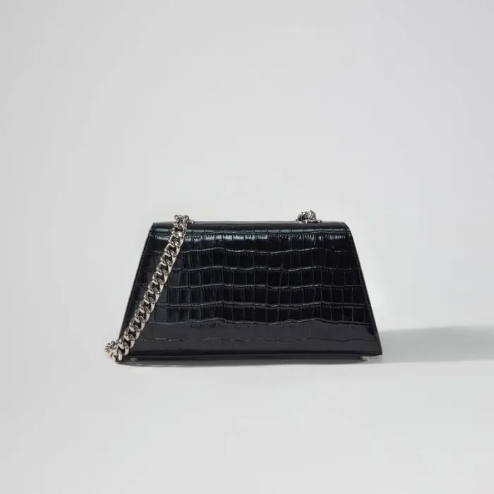 Handbags Woman SelfPortrait Black Croc Bow Mini Shoulder Bag Handbags Woman SelfPortrait Black Croc Bow Mini Shoulder Bag
