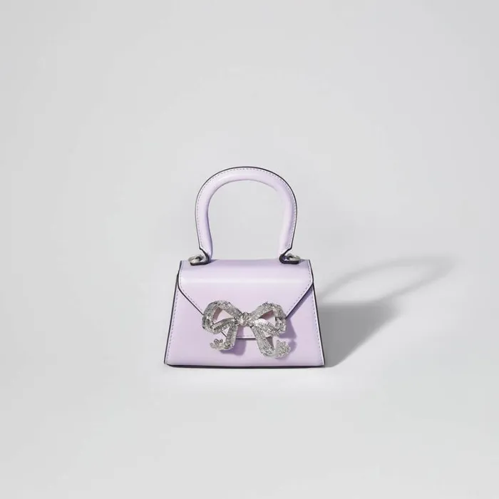 Handbags Woman SelfPortrait Lilac Bow Mini Shoulder Bag Handbags Woman SelfPortrait Lilac Bow Mini Shoulder Bag