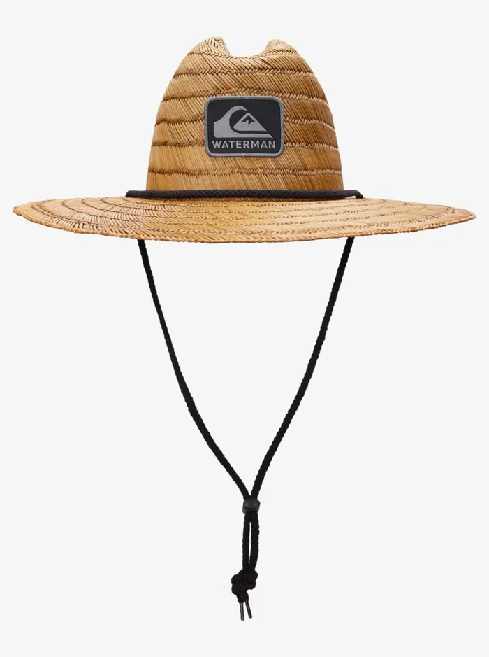 Hats Men Quiksilver Waterman Waterman The Tier Straw Lifeguard Hat Dark Brown