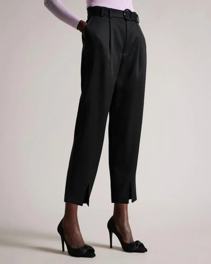 High Waist Carrot Leg Trousers Black Women Ted Baker Clothing