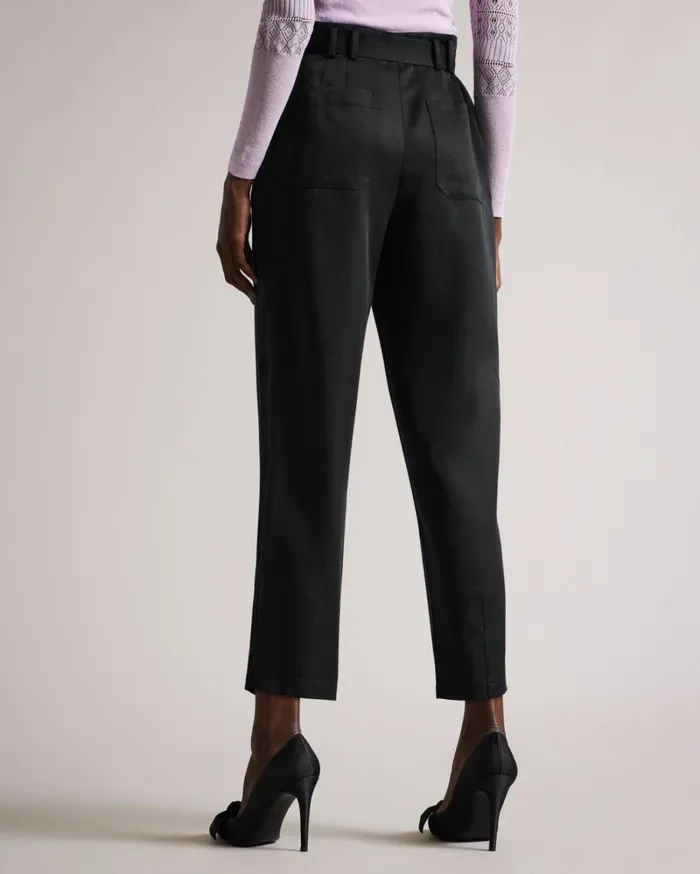 High Waist Carrot Leg Trousers Black Women Ted Baker Clothing