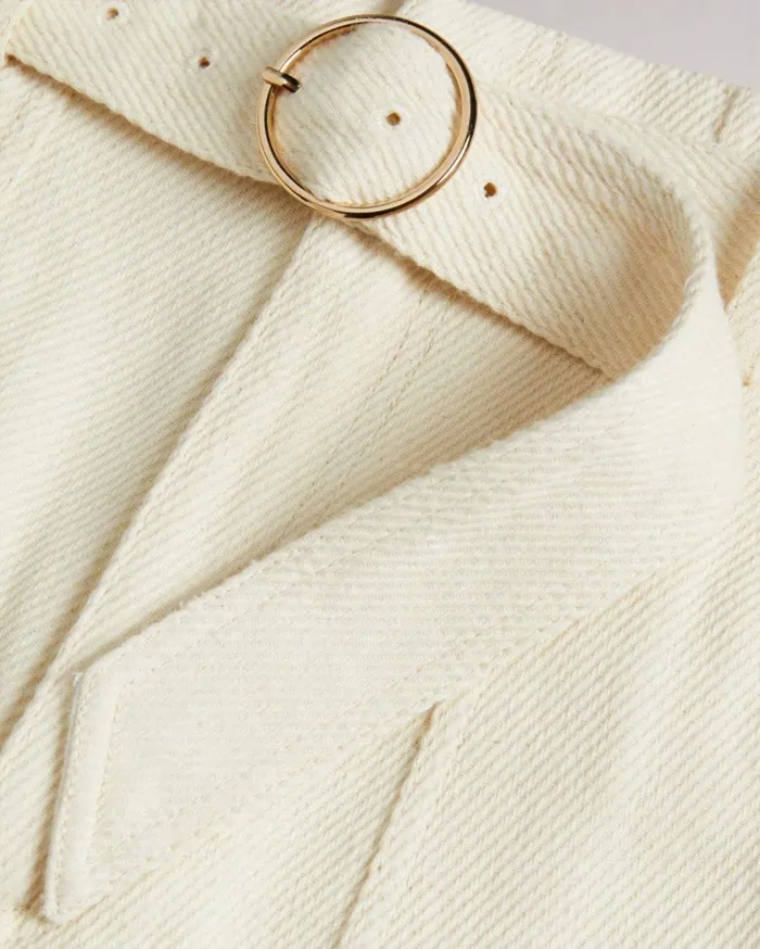 High Waisted Belted Shorts Ivory Women Ted Baker Clothing High Waisted Belted Shorts Ivory Women Ted Baker Clothing